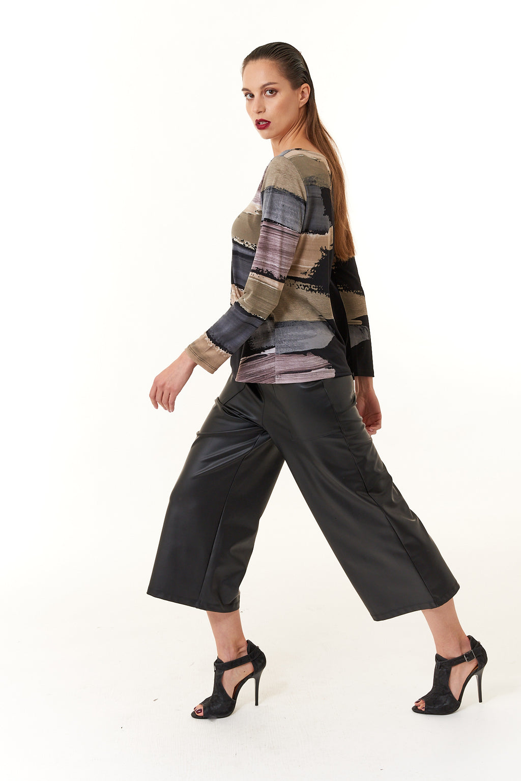 Clara Sunwoo Clara Sun Woo faux Liquid Leather Gaucho Pant Garbolino Boutique
