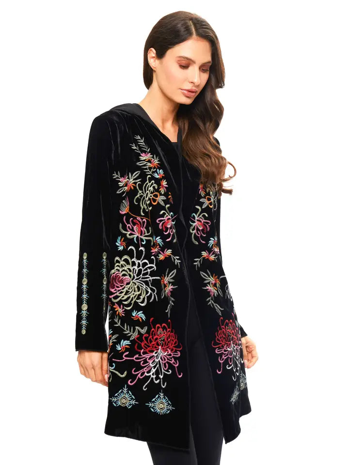ジャケット・アウター TORRID velor flower embroidery jacket Plus Size - Black Faux Leather Embroidered Moto Jacket - Torrid