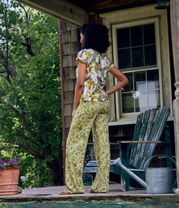 Maliparmi, Knit Jersey, botanica print elastic trousers-Italian Designer Collection-Printed Pants