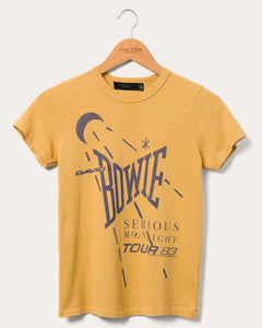 Junkfood Clothing, Cotton, David Bowie in vintage mustard-
