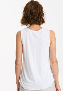 XCVI, Cotton Modal, Izod Ruched Tank in white-Tops
