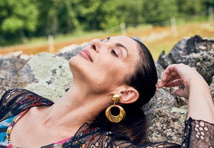 Francine Bramli, Evian Statement Hoop Earring in Gold-Jewelry