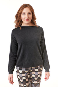 SWTR, Cotton Cashmere split mock neck sweater-Tops