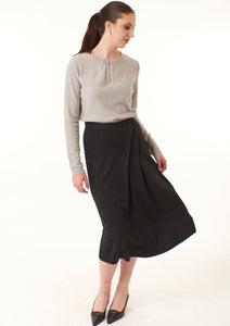 Sita Murt, Knit Skirt, fit and flare midi skirt with pleats-Bottoms
