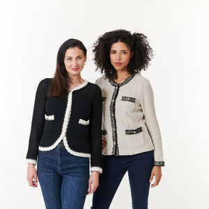 Aldo Martins, Sustainable Cotton Cal boucle knit jacket with contrast trim-Stylists Top Picks