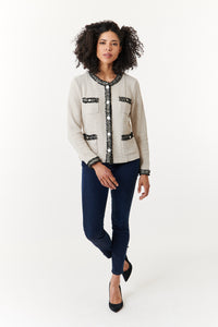 Aldo Martins, Sustainable Cotton Cal boucle knit jacket with contrast trim-Jackets