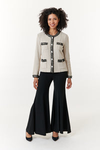 Aldo Martins, Sustainable Cotton Cal boucle knit jacket with contrast trim-High End Outerwear