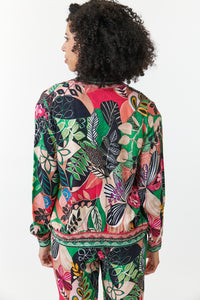 Aldo Martins, Viscose, Greta bomber jacket in black floral print-Capjuluca Collection-Jackets