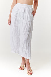 -TrousersAmici for Baci, Organic Linen, crinkled palazzo pants -Italian Designer Collection