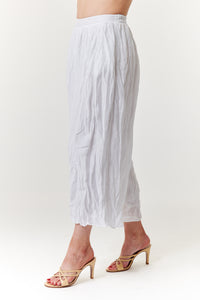 Amici for Baci, Organic Linen, crinkled palazzo pants -Italian Designer Collection-Resort Wear