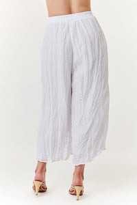 Amici for Baci, Organic Linen, crinkled palazzo pants -Italian Designer Collection-Sale