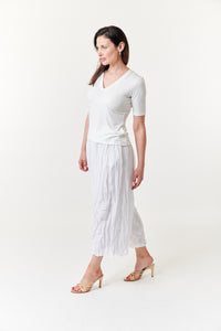 Amici for Baci, Organic Linen, crinkled palazzo pants -Italian Designer Collection-Trousers