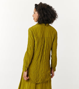 Amici for Baci, Rayon, silky pleats button down shirt jacket- Italian Designer Collection-