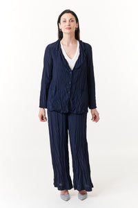 Amici for Baci, Rayon, silky pleated 3 button blazer- Italian Designer Collection-Amici for Baci