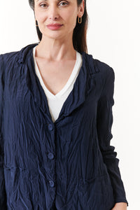 Amici for Baci, Rayon, silky pleated 3 button blazer- Italian Designer Collection-Promo Eligible
