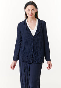 Amici for Baci, Rayon, silky pleated 3 button blazer- Italian Designer Collection-