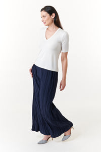 Amici for Baci, Rayon, silky pleats palazzo pants- Italian Designer Collection-Trousers