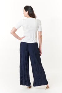 Amici for Baci, Rayon, silky pleats palazzo pants- Italian Designer Collection-Bottoms