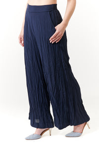Amici for Baci, Rayon, silky pleats palazzo pants- Italian Designer Collection-Trousers