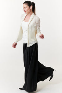 Ioanna Korbela, Sustainable Cotton archetypes ribbed knit cardigan in off-white-