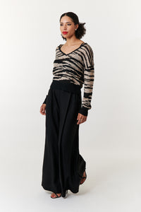 Ioanna Korbela, Sustainable Cotton Blend Primal Chouros knit long sleeve sweater-New Arrivals