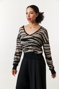 Ioanna Korbela, Sustainable Cotton Blend Primal Chouros knit long sleeve sweater-Sweaters