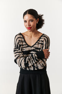 Ioanna Korbela, Sustainable Cotton Blend Primal Chouros knit long sleeve sweater-Ioanna Korbela