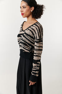 Ioanna Korbela, Sustainable Cotton Blend Primal Chouros knit long sleeve sweater-New Arrivals