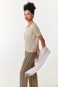 Maliparmi, Linen Knit summer tee shirt-Italian Designer Collection-Luxury Knitwear