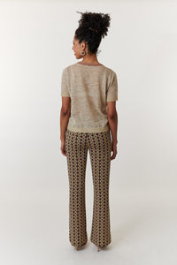 Maliparmi, labyrintum print elastic waist jersey trousers-Italian Designer Collection-Italian Designer Collection