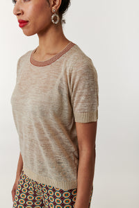 Maliparmi, Linen Knit summer tee shirt-Italian Designer Collection-Luxury Knitwear