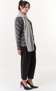 Kier & J, Cashmere long scarf in heather gray-Fine Knitwear
