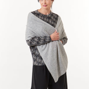 Kier & J, Cashmere long scarf in heather gray-Accessories