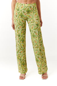 -New High EndMaliparmi, Knit Jersey, botanica print elastic trousers-Italian Designer Collection