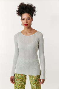 Maliparmi, Lurex, soft touch rib knit sweater-Italian Designer Collection-