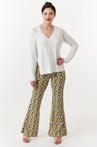 Maliparmi, Knit Jersey, officinalis print elastic trousers-Italian Designer Collection-Italian Designer Collection