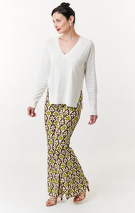 Maliparmi, Knit Jersey, officinalis print elastic trousers-Italian Designer Collection-Maliparmi