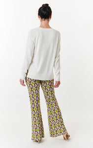 Maliparmi, Knit Jersey, officinalis print elastic trousers-Italian Designer Collection-High End Bottoms