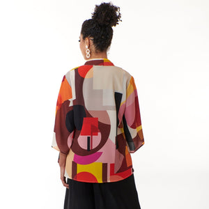 Kozan, Crepe, Kendall Kimono Jacket in Rothko print-Outerwear