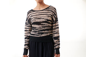 Ioanna Korbela, Sustainable Cotton Blend Primal Chouros knit long sleeve sweater-New Tops