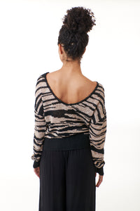 Ioanna Korbela, Sustainable Cotton Blend Primal Chouros knit long sleeve sweater-New Tops