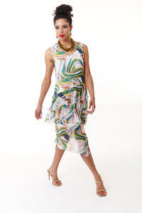 Kozan, Mesh, Mack Midi Dress in O'Keefe print-Resort Wear