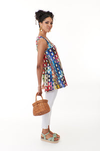 Kozan, Knit, Dakota Sleeveless Tunic in windows print-Resort Wear