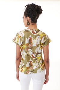 Maliparmi, Florum Nature T-Shirt in Olive-Tops