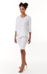 WILT, Cotton Easy Crossover 3/4 Sleeve Tee Shirt-Loungewear
