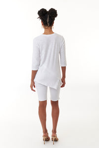 WILT, Cotton Easy Crossover 3/4 Sleeve Tee Shirt-Tops