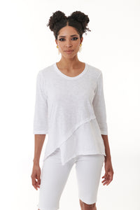WILT, Cotton Easy Crossover 3/4 Sleeve Tee Shirt-Loungewear