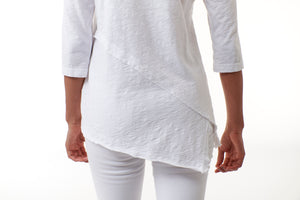 WILT, Cotton Easy Crossover 3/4 Sleeve Tee Shirt-New Loungewear