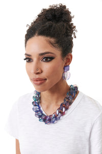 Francine Bramli,Resin, Lia Disc Earrings in Rainbow Ameythst-New Accessories