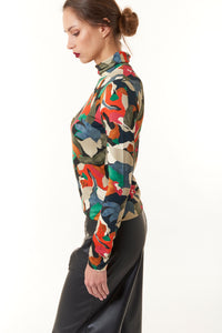 Aldo Martins, Agnes High Neck Knit sweater in orange camo-Stylists Top Picks